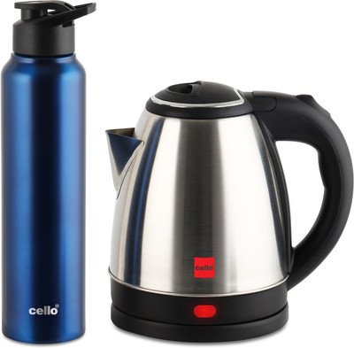 cello Quick Boil Lifestyle Kettle 1.5 L + Sippa 1000 ML Stainless Steel Water Bottle Electric Kettle(1.5 L, Silver) - Image 2