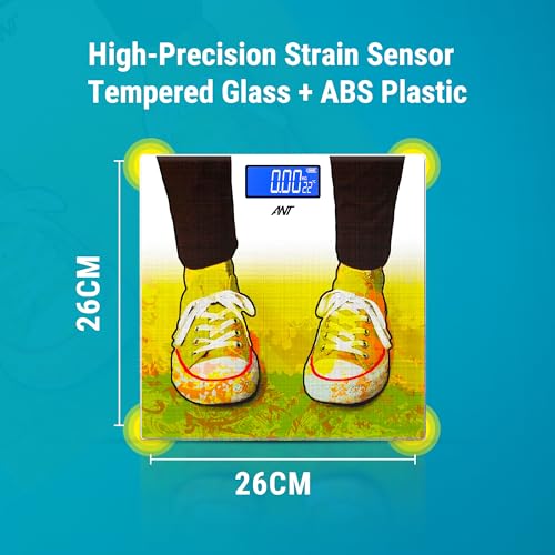 ANT Flora Sports Weight Machine for Body Weight Digital Bathroom Scale for Human body Weight measurement with Wide LCD Display Thick Tampered Glass for Home & Gym with 30 Months Warranty - Image 3
