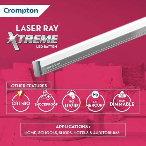 Crompton Laser Ray Xtreme 50W | Energy Efficient LED Tubelight for Home & Office (Pack Of 2) - Image 3