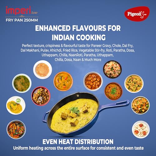 Pigeon by Stovekraft Cast Iron Frying Pan, 25 cm | Enamel Coated | Luxurious Mirror Finish | Toxin-Free | Perfect Crisping | Stylish Handle | Cook with Style, Elegance & Comfort, Black - Image 3