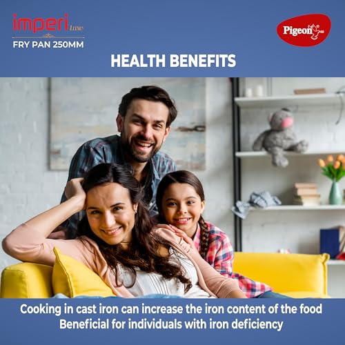 Pigeon by Stovekraft Cast Iron Frying Pan, 25 cm | Enamel Coated | Luxurious Mirror Finish | Toxin-Free | Perfect Crisping | Stylish Handle | Cook with Style, Elegance & Comfort, Black - Image 6