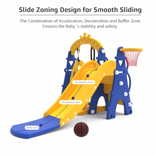 Amazon Brand - Solimo 3-in-1 Garden Castle Slide & Swing for Indoor & Outdoor Use | for Kids 2-8 Years Old | Safe & Fun | Ideal for Boys & Girls | Toy for Kids | Easy Assembly, Multicolor - Image 7