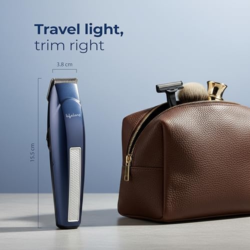 Lifelong Trim EZ Rechargeable Beard Trimmer for Men | SkinProtect Blades, Cordless Groomer with 4 Attachments, Brush & Oil Bottle, 500mAh Lithium Battery, USB Type-C Charging, 60 Min Runtime (Blue) - Image 7