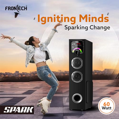 FRONTECH Spark Series 60 Watt Tower Speaker with Bluetooth 5.0 Wireless Technology with LED Digital Display and USB Port and Wired Mic for Karaoke with Volume Control (SW-0163) - Image 3