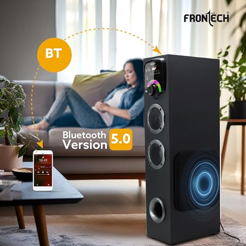 FRONTECH Spark Series 60 Watt Tower Speaker with Bluetooth 5.0 Wireless Technology with LED Digital Display and USB Port and Wired Mic for Karaoke with Volume Control (SW-0163) - Image 6