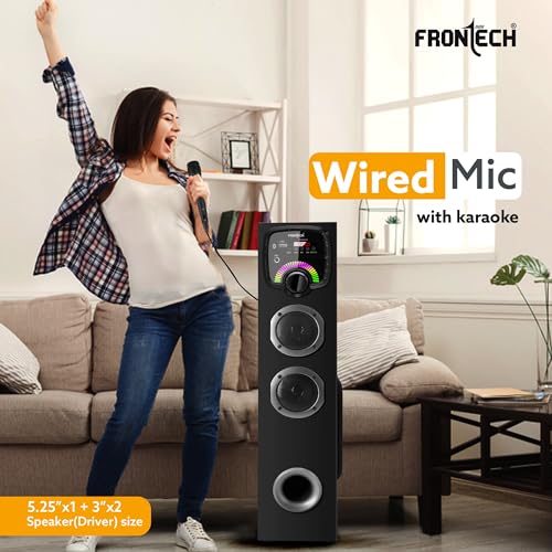 FRONTECH Spark Series 60 Watt Tower Speaker with Bluetooth 5.0 Wireless Technology with LED Digital Display and USB Port and Wired Mic for Karaoke with Volume Control (SW-0163) - Image 7