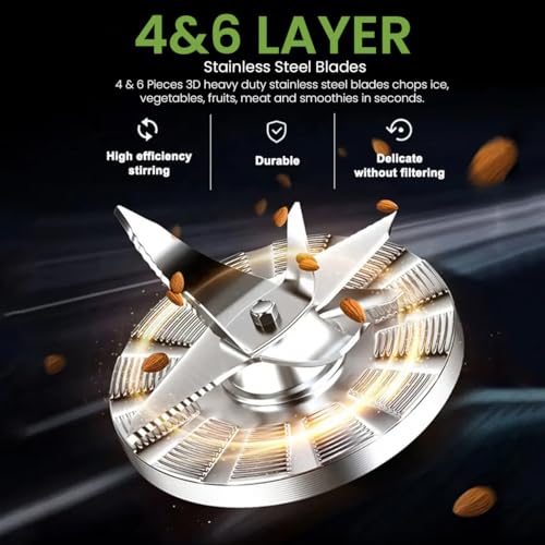 INALSA Blender Mixer Grinder|5 Jar & 600W Copper Motor| Blenders for Smoothies and Juices| Smoothie MakerBlender NutriBlender 3 Blades Including Froth Blade 2Yr Warranty,Jazz 600 - Image 4