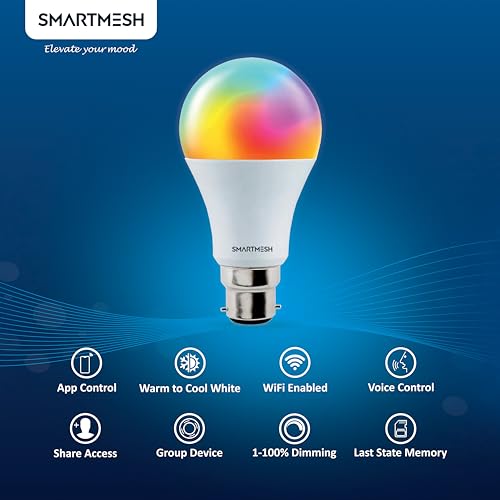 Wi-Fi RGB+CCT Smart LED Bulb Powered by Jio IoT | 9 Watt | Music Sync | Last State Memory | 16 Million Colors | Warm and Cool White | Compatible with Alexa and Google Assistant (Base B22) - Image 2