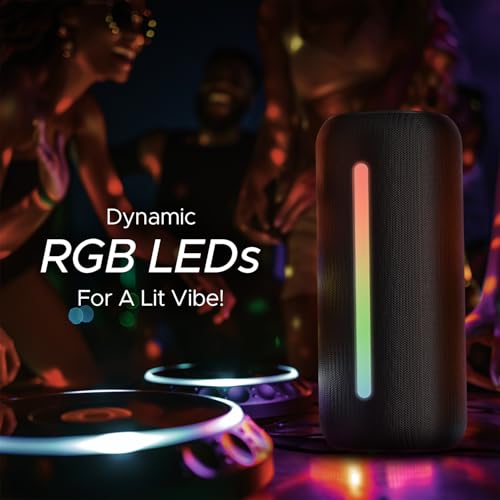 Boat Stone Spinx Pro Bluetooth Speaker with 20 W RMS Sound, Up to 8 hrs of Playtime, BTv5.0, Built-in Mic, RGB LEDs, TWS Feature, TF Card, AUX Port & USB Type-C Port(Midnight Black) - Image 5