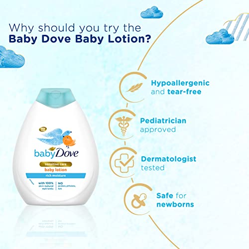 Baby Dove Rich Moisture Nourishing Baby Lotion 400 ml, With Moisturising Cream, Gentle Care for Baby's Soft Skin - Image 6