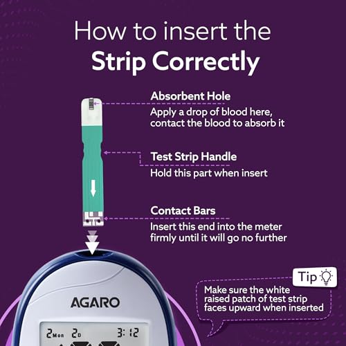 AGARO Glucometer, Blood Glucose Monitoring System with 10pcs Strips & Lancets, Glucometer Machine, Instant Blood Sugar Test at Home, Fast Blood Sugar Testing Device, Simple & Accurate, GLM-76. - Image 6