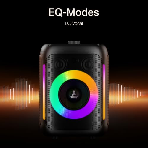 boAt 2025 Launch PartyPal 30, 25W Signature Sound, RGB LEDs, Wired Mic for Karaoke, Up to 6H Battery, TWS Mode, Multi Connect, Bluetooth Speaker, Wireless Speaker, Portable Speaker (Premium Black) - Image 7