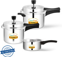 Greenchef Coral Combo 5 L, 3 L, 2 L Outer Lid Pressure Cooker(Aluminium) - Image 3