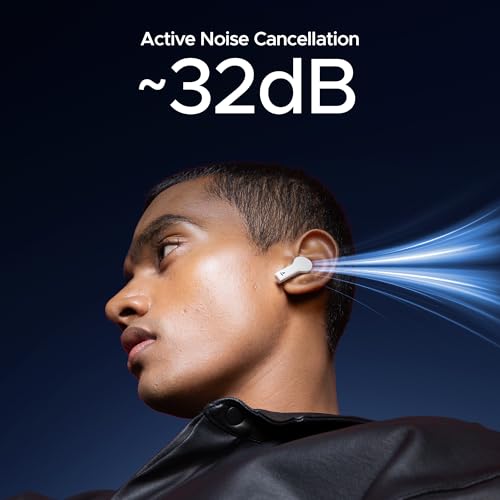 Boat Nirvana Space, 360 Spatial Audio, Active Noise Cancellation (~32dB), 100Hrs Battery,4Mics ENx, Fast Charge, v5.3 Bluetooth TWS in Ear Earbuds Wireless Earphones with mic (Celestial White) - Image 6