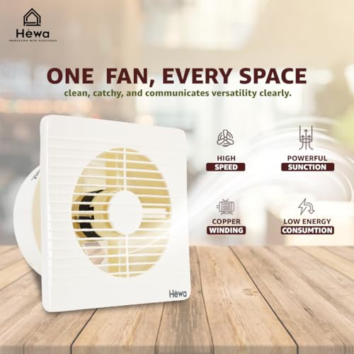 HEWA Onyx 6 inch 150mm high speed Ventilation Exhaust Fan for bathroom, kitchen with 2 year warranty (Ivory) - Image 3