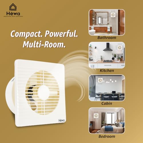 HEWA Onyx 6 inch 150mm high speed Ventilation Exhaust Fan for bathroom, kitchen with 2 year warranty (Ivory) - Image 4