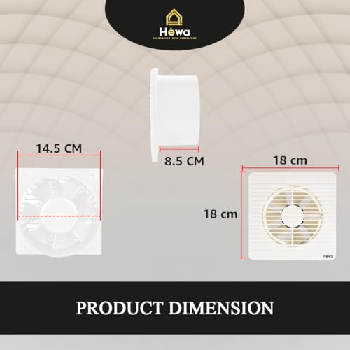 HEWA Onyx 6 inch 150mm high speed Ventilation Exhaust Fan for bathroom, kitchen with 2 year warranty (Ivory) - Image 5