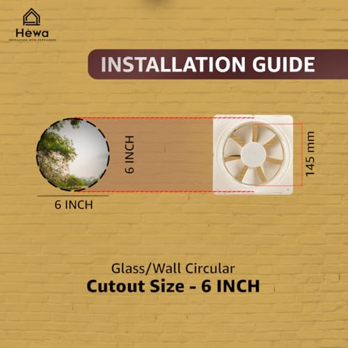 HEWA Onyx 6 inch 150mm high speed Ventilation Exhaust Fan for bathroom, kitchen with 2 year warranty (Ivory) - Image 6