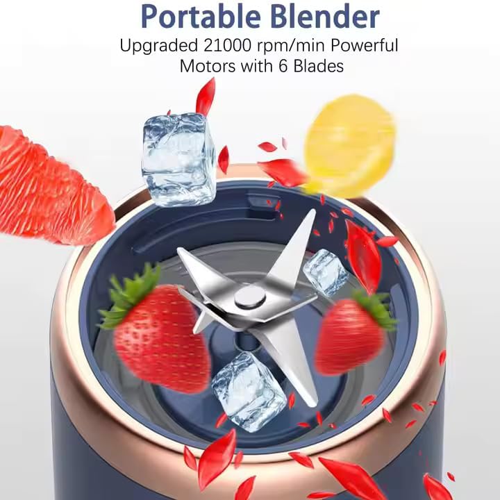 Portable Blender for Smoothies & Juices | 400ML Compact Jar for Soft Fruits | 40W Motor Crushes Ice | Auto-Stop After 40s | 1500mAh Rechargeable Juicer with Built-in Jar - Image 5