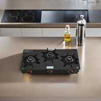 CELLO Hexa Manual Ignition Black Aluminium Alloy Burner Toughened Glass Glass Manual Gas Stove(3 Burners) - Image 3