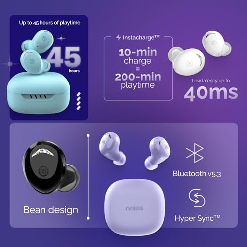 Noise Buds Trance in-Ear Truly Wireless Earbuds with 45H of Playtime, Low Latency(up to 40 ms), Instacharge(10 min=200 min), BT v5.3(Space Blue) - Image 3