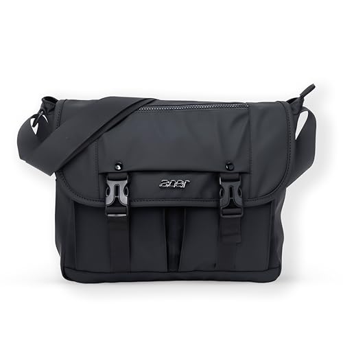 Acer Stylo Premium 14 Inch Laptop Sling Bag, Elegant Black Water-Resistant Polyester, Zippered Compartments & Front Pockets, Fits Up to 14-inch Laptops, Lightweight Daily Organizer for Work & Travel