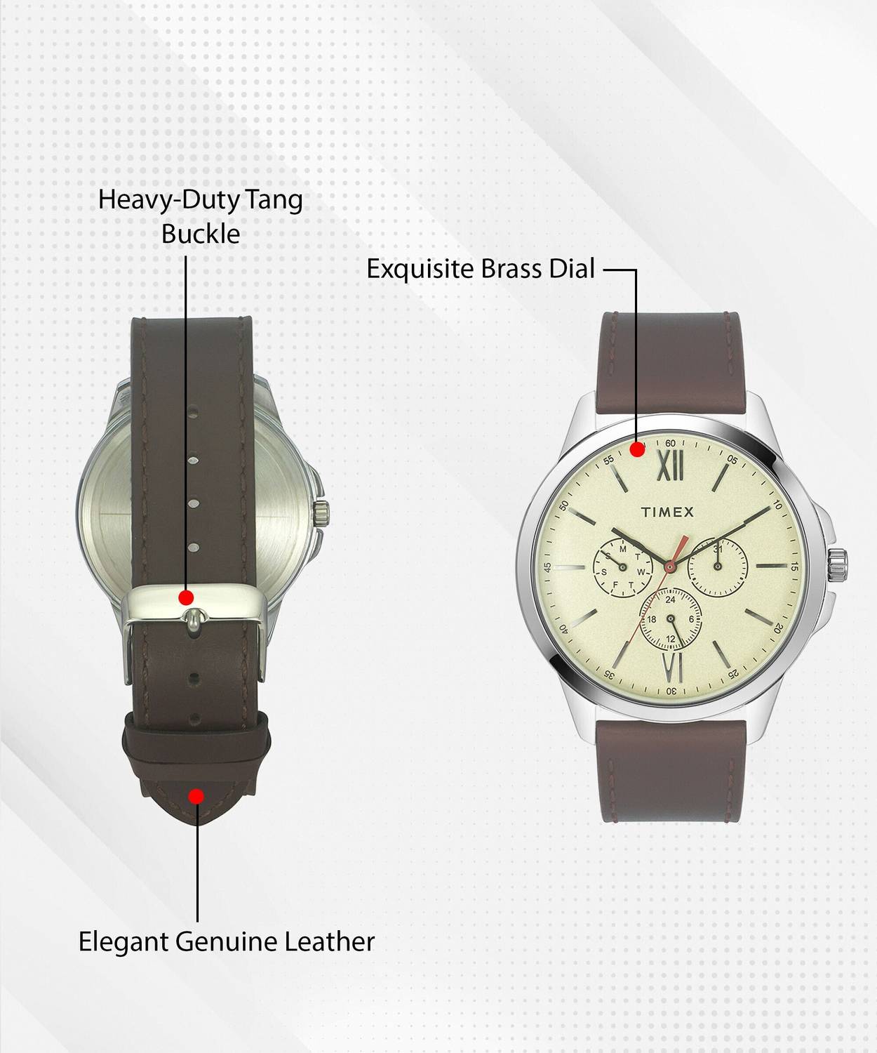 TIMEX TIMEX Round 45mm Beige Dial Analog Watch - For Men - Image 3