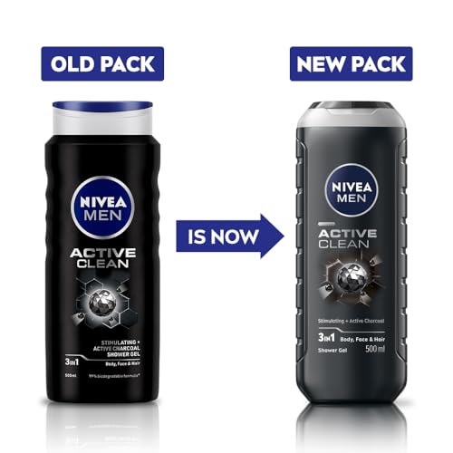 NIVEA MEN Active Clean Shower Gel,500 ml (Pack of 1) - Image 3