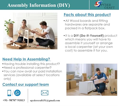 Spyder Craft Liore Engineering Wood Modern Office Desk Study Table Computer Table for Office Work from Home Kids Study Room Workstation-White - Image 7