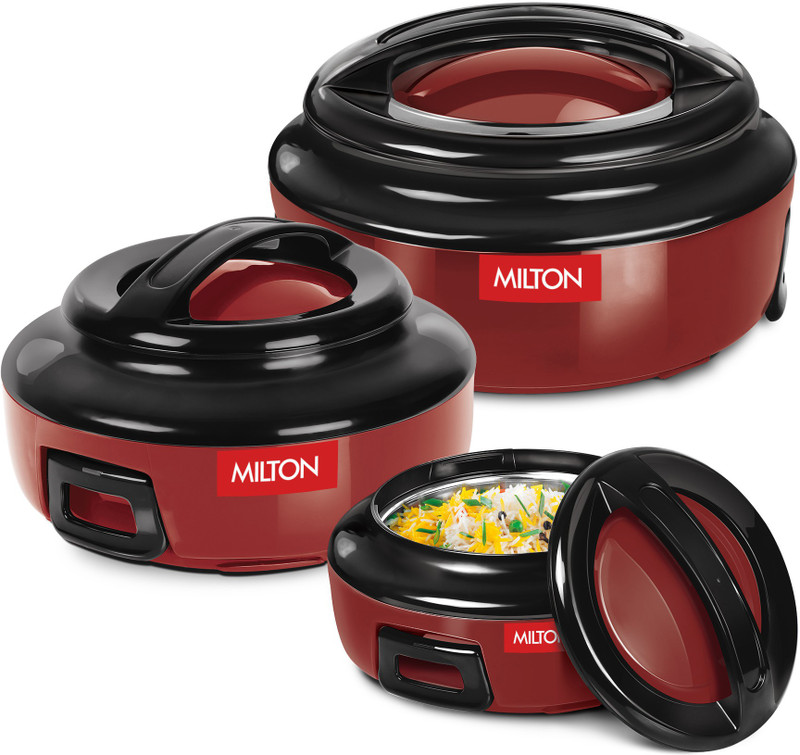 MILTON ERNESTO JR. Pack of 3 Thermoware Casserole Set(420 ml, 850 ml, 1430 ml)