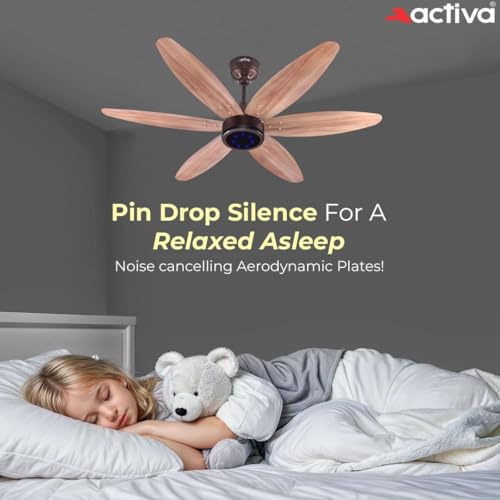 ACTIVA JETTA 1200MM BLDC Ceiling Fan | 28W | 6 Wooden-Finish Blades | 7 LED Lights | Remote | Noiseless | BEE 5-Star Rated | Energy Efficient | 5 Years Warranty (Rose Wood) - Image 6