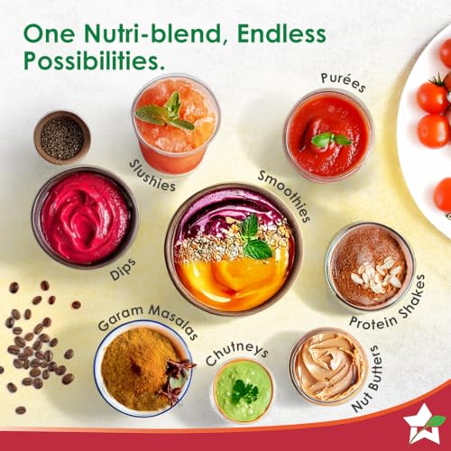 Wonderchef Nutri-blend Activ Mixer Grinder Blender, Smoothie Maker, 500W 22000 RPM 100% Full Copper Motor, 2 Unbreakable Jars, SS Blades, 2 Year Warranty, Recipe book by Chef Sanjeev Kapoor, Red - Image 5