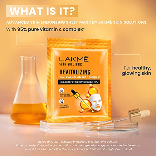 Lakme Skin Solutions Sheet Mask Revitalizing with Vitamin C 25ml - Image 5