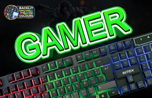 Intex IT-KB334 Wired Gaming Keyboard and Mouse Combo with RGB Backlit Keys, Optical Wired Mouse, Spill Resistant Design, USB Plug & Play, Ergonomic Setup for PC, Laptop, Windows, Linux Compatible - Image 3