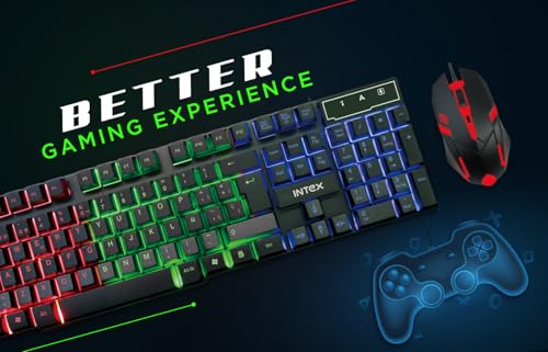 Intex IT-KB334 Wired Gaming Keyboard and Mouse Combo with RGB Backlit Keys, Optical Wired Mouse, Spill Resistant Design, USB Plug & Play, Ergonomic Setup for PC, Laptop, Windows, Linux Compatible - Image 5