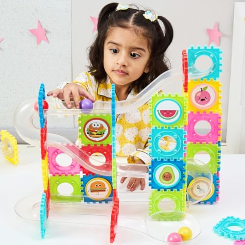 Amazon Brand - Jam & Honey Magnetic Tiles 110 Pieces for Kids | STEM Toy | Magnetic Toys | Great Birthday Gift | Toys for Kids |Educational & Creative Toy